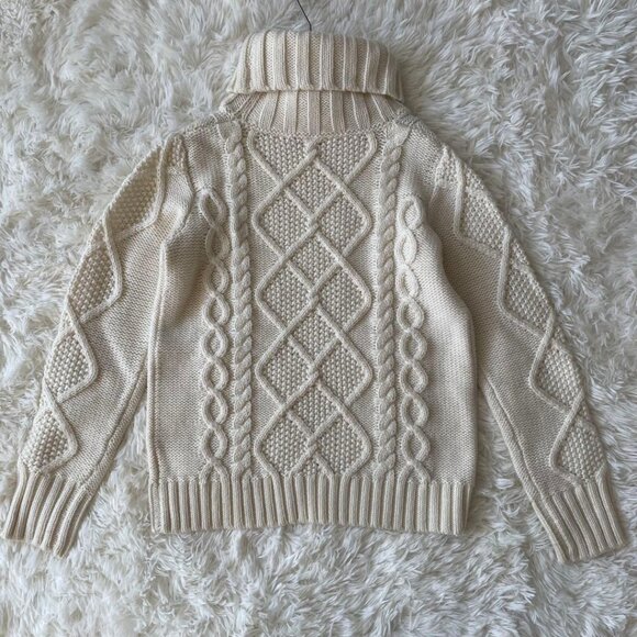 Viory Fisherman Style Cable Knit Sweater Turtleneck - Picture 4 of 5